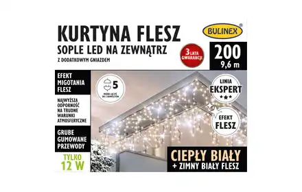 BUL.KURTYNA FLESZ SOPLE LED 200L D/G BIAŁY CIEPŁY