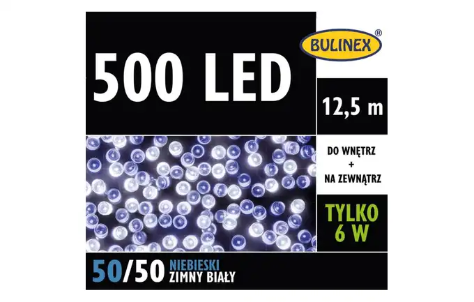 BUL.LAMPKI LED 500L Z ZASILACEM MIX BIAŁY ZIMNY/NIEBIESKI 13-450