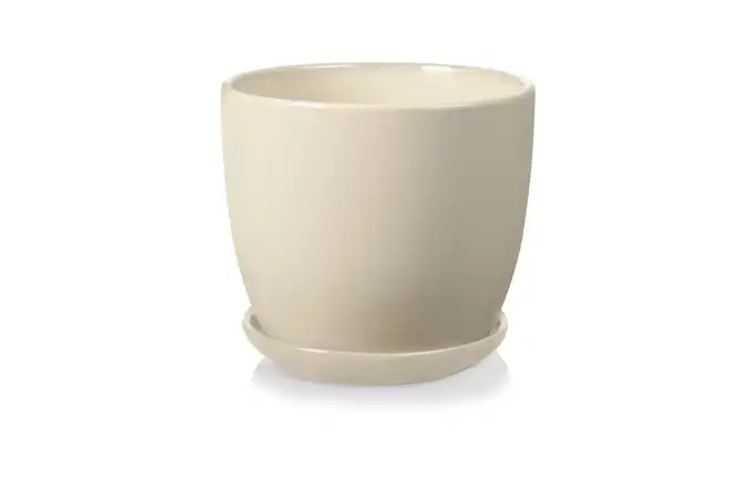 Doniczka Amsterdam Ceramiczna Z Podstawką 13 Cm Kremowa 02.447.13 Polnix