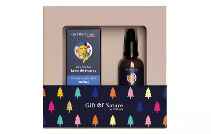 GIFT OF NATURE Zestaw prezentowy krem do cery suchej + serum do twarzy 