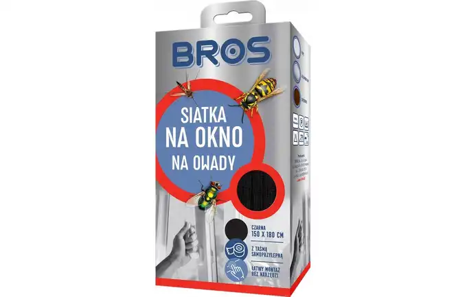 Bros-m siatka na okno 150x180 czarna /10/ b045