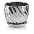 Doniczka Moon Silver Ceramiczna Z Podstawką 14 Cm 43.036.14 Polnix