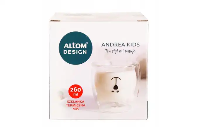 Szklanka Termiczna Miś Podwójne Dno Andrea Kids 260ml Altom