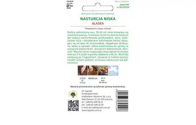 NASIONA NASTURCJA ALASKA MIX 3G LEGUTKO LEGUTKO GRC5