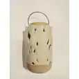 Stylowy Lampion Ceramiczny z Ażurowym Wzorem - H30 x Ø18 